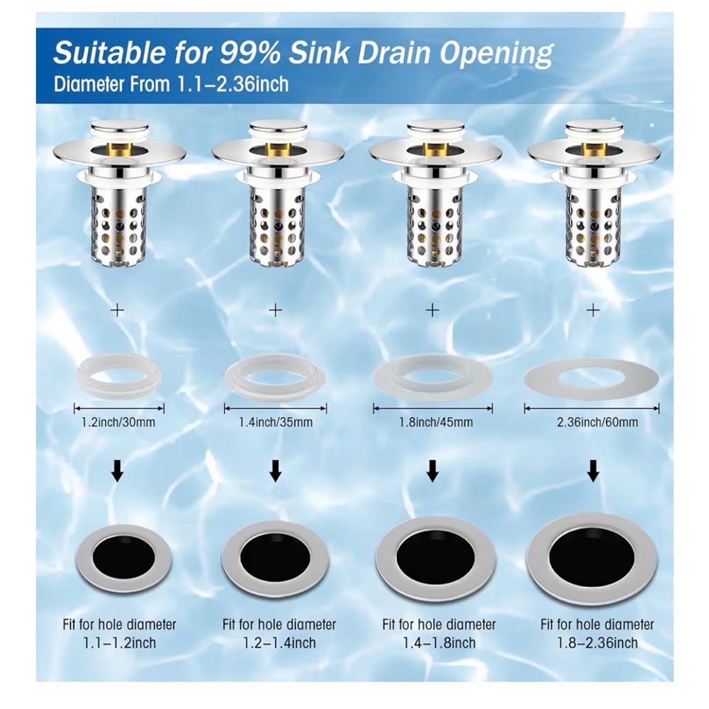 Stainless Steel Sink Strainer Set of 2 - Picture 4 of 6